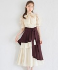 ウエストリボン付きアシメフリル×チュールスカート 10月10日(金)再販決定☆【fiulie フィウリー】 tocco closet(トッコクローゼット)