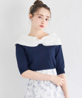 接触冷感♪前後２ＷＡＹ配色リボンカラーニットプルオーバー【foniale フォニアル】 tocco closet(トッコクローゼット)　＊スペシャルプライス品につき返品/キャンセル/配送日指定不可/ラッピング不可/少量在庫のセールの為交換は出来かねる場合がございます。