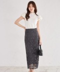 フラワーモチーフレースタイトスカート 10月7日(火)再販決定☆【glinora グリノラ】 tocco closet ≪Work Style≫ ※ブルー、ネイビー、イエローの入荷はありません