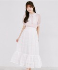 ３ＷＡＹリボン付きパール釦シアーチェックロングスカート Suyunn(スユン) ＊スペシャルプライス品につき返品/キャンセル/配送日指定不可/ラッピング不可/少量在庫のセールの為交換は出来かねる場合がございます。