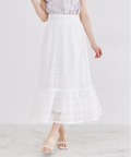 ３ＷＡＹリボン付きパール釦シアーチェックロングスカート Suyunn(スユン) ＊スペシャルプライス品につき返品/キャンセル/配送日指定不可/ラッピング不可/少量在庫のセールの為交換は出来かねる場合がございます。