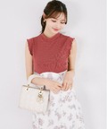 後ろリボン付きストロベリージュイプリントドッキングワンピース  tocco closet(トッコクローゼット) ＊スペシャルプライス品につき返品/キャンセル/配送日指定不可/ラッピング不可/少量在庫のセールの為交換は出来かねる場合がございます。