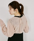 接触冷感＆毛玉ができにくい＆ハンドウォッシュ♪後ろリボン付きラメ入りドルマンスリーブボレロ   tocco closet ※柏木由紀さんはオフホワイト着用 ※オフホワイト少量の在庫確保による再販売の為、交換は出来かねる場合がございます。