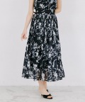 ラメドビーストライプ×リボンフラワープリントプリーツスカート 10月26日(月)オフィシャルサイト限定再販☆tocco closet ＊スペシャルプライス品につき返品/キャンセル/配送日指定不可/ラッピング不可/少量在庫のセールの為交換は出来かねる場合がございます。
