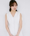 5月上旬ラベンダー再販予定！入荷連絡受付中☆誰からも愛されるコットンレーススカラップ刺繍ドロストリボンワンピース tocco closet(トッコクローゼット)《FlowerCollection》※森香澄さん、鈴木ゆうかさんはラベンダー着用/#49 オフホワイト