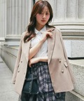 羽織るだけでコーデを格上げしてくれるビジュー釦ダブルジャケット 8月13日(木)新色ブラック、モカブラウン、グレイッシュピンク登場☆tocco closet(トッコクローゼット)※中野恵那さんはブラック着用 ※ベージュ・ダークネイビーの入荷はありません/#190 モカブラウン