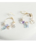 パピヨン＆フラワーモチーフ付きピアス   9月6日(日)ブルー再販決定☆ tocco closet(トッコクローゼット)　※セレクトアイテム【※衛生商品のため不良品以外の返品不可】※少量の在庫確保による再販売の為、交換は出来かねる場合がございます。予めご了承ください。