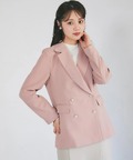 羽織るだけでコーデを格上げしてくれるビジュー釦ダブルジャケット 8月13日(木)新色ブラック、モカブラウン、グレイッシュピンク登場☆tocco closet(トッコクローゼット)※中野恵那さんはブラック着用 ※ベージュ・ダークネイビーの入荷はありません/#157 グレイッシュピンク