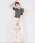 メニーフリルティアードチュールスカート  5月12日(火)アイボリー再販決定☆ tocco closet(トッコクローゼット) ※少量の在庫確保による再販売の為、交換は出来かねる場合がございます。予めご了承ください。