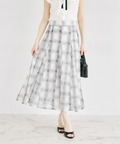 シアープリントロングフレアスカート tocco closet(トッコクローゼット) ＊スペシャルプライス品につき返品/キャンセル/配送日指定不可/ラッピング不可/少量在庫のセールの為交換は出来かねる場合がございます。