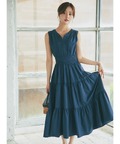 くるみ飾り釦付きピンタック×シャーリングティアードワンピース  8/26(水)～8/31(月)限定オフィシャル限定タイムセール☆＊スペシャルプライス品につき返品/キャンセル/配送日指定不可/ラッピング不可/少量在庫のセールの為交換は出来かねる場合がございます