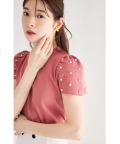 パール付きパフスリーブニットプルオーバー 7/31(水)オフィシャルサイト限定再販☆【laberia ラベリア】tocco closet(トッコクローゼット)※少量の在庫確保による再販売の為、交換は出来かねる場合がございます。予めご了承ください。※オフホワイトの入荷はありません