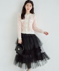 ボリュームフリルチュールスカート【lazacy ラザシー】 tocco closet(トッコクローゼット)＊スペシャルプライス品につき返品/キャンセル/配送日指定不可/ラッピング不可/少量在庫のセールの為交換は出来かねる場合がございます。