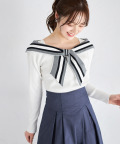 配色オフショルリボンリブニットプルオーバー【maffele 】 tocco closet 8/17スタート！スペシャルプライス ＊スペシャルプライス品につき返品/キャンセル/配送日指定不可/ラッピング不可/少量在庫のセールの為交換は出来かねる場合がございます。