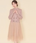 ケーブル編みニットベスト×リブニットチュールワンピースＳＥＴ【melanthia メランシア】＊スペシャルプライス品につき返品/キャンセル/配送日指定不可/ラッピング不可/少量在庫のセールの為交換は出来かねる場合がございます。