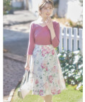 リブカットソー×フラワープリントドッキングワンピース【melsia メルシア】 tocco closet(トッコクローゼット)≪Early Spring Collection≫