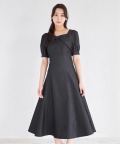 リボンモチーフ付きバックレースアップデニムワンピース  tocco closet   ※「＊お取り扱いのご注意＊」をご確認の上ご購入ください。＊スペシャルプライス品につき返品/キャンセル/配送日指定不可/ラッピング不可/少量在庫のセールの為交換は出来かねる場合がございます。