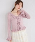 ラッフルフリルリブニットプルオーバー【mevie ミーヴィ】 tocco closet(トッコクローゼット)※オフィシャルサイト限定