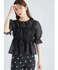 前後２ＷＡＹシアーリボンブラウス【milioza ミリオザ】 tocco closet(トッコクローゼット)＊スペシャルプライス品につき返品/キャンセル/配送日指定不可/ラッピング不可/少量在庫のセールの為交換は出来かねる場合がございます。