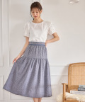 ２ＷＡＹサスペンダー付きサマーツイードスカート【miolet ミオレット】 tocco closet(トッコクローゼット)≪@rei.cantabileさんコラボ≫7/22スタート！スペシャルプライス＊スペシャルプライス品につき返品/交換/キャンセル/配送日指定不可/ラッピング不可/#20 ネイビー