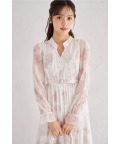 ベルト付きオパールドット×フラワープリントティアードワンピース  tocco closet ＊スペシャルプライス品につき返品/キャンセル/配送日指定不可/ラッピング不可/少量在庫のセールの為交換は出来かねる場合がございます。