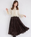 再販予定！入荷連絡受付中☆ベロアレースキャザーフレアスカート【mouche ムーシェ】 tocco closet(トッコクローゼット)※オフィシャルサイト限定