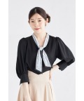 スカーフライクボウタイリボンブラウス tocco closet(トッコクローゼット) ＊スペシャルプライス品につき返品/キャンセル/配送日指定不可/ラッピング不可/少量在庫のセールの為交換は出来かねる場合がございます。
