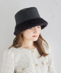 フェイクレザー×ファーバケットハット【nastery ナステリー】 tocco closet(トッコクローゼット)※セレクトアイテム　＊スペシャルプライス品につき返品/キャンセル/配送日指定不可/ラッピング不可/少量在庫のセールの為交換は出来かねる場合がございます。