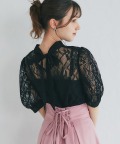 インナーキャミソール付きボウタイリボンレースブラウス【naulars ナラース】 tocco closet(トッコクローゼット)　＊スペシャルプライス品につき返品/キャンセル/配送日指定不可/ラッピング不可/少量在庫のセールの為交換は出来かねる場合がございます。