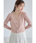 フラワービジュー付きショート丈リブニットカーディガン  7月3日(金)ペールピンク再販決定☆ tocco closet(トッコクローゼット) ※少量の在庫確保による再販売の為、交換は出来かねる場合がございます。