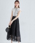 ナチュラルメッシュフラワーレースフレアスカート【richem リシェム】 tocco closet(トッコクローゼット)　＊スペシャルプライス品につき返品/キャンセル/配送日指定不可/ラッピング不可/少量在庫のセールの為交換は出来かねる場合がございます。
