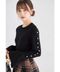 パール付きフレアスリーブニットプルオーバー 【saleia サレイア】tocco closet(トッコクローゼット)　＊スペシャルプライス品につき返品/キャンセル/配送日指定不可/ラッピング不可/少量在庫のセールの為交換は出来かねる場合がございます。