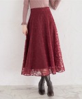 リボン刺繍シアーフレアスカート 8月16日(日)バーガンディー再販決定☆ tocco closet(トッコクローゼット)※少量の在庫確保による再販売の為、交換は出来かねる場合がございます。予めご了承ください。