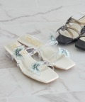 パピヨンモチーフ付きクリアサンダル  tocco closet  ＊スペシャルプライス品につき返品/キャンセル/配送日指定不可/ラッピング不可/少量在庫のセールの為交換は出来かねる場合がございます。