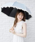 完全遮光100％＆雨天兼用♪ビジュー釦ケース付き２段階式フリル折り畳み傘  7月11日(金)再販決定☆【solenne ソリーネ】 tocco closet《UV Item Collection》※少量の在庫確保による再販売の為、交換は出来かねる場合がございます。予めご了承ください。