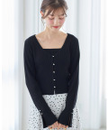 ベーシックキャミソール×プチハート釦カーディガンのリブニットアンサンブル  2月25日(水)ブラック再販決定☆【sourire ソリール】 tocco closet