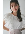 レースフリル切り替えリブカットプルオーバー 【vanessy ヴァネシー】 tocco closet(トッコクローゼット)＊スペシャルプライス品につき返品/キャンセル/配送日指定不可/ラッピング不可/少量在庫のセールの為交換は出来かねる場合がございます。