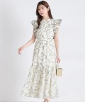 シアーリボンプリントティアードスカート【varnia ヴァーニア】 tocco closet(トッコクローゼット)