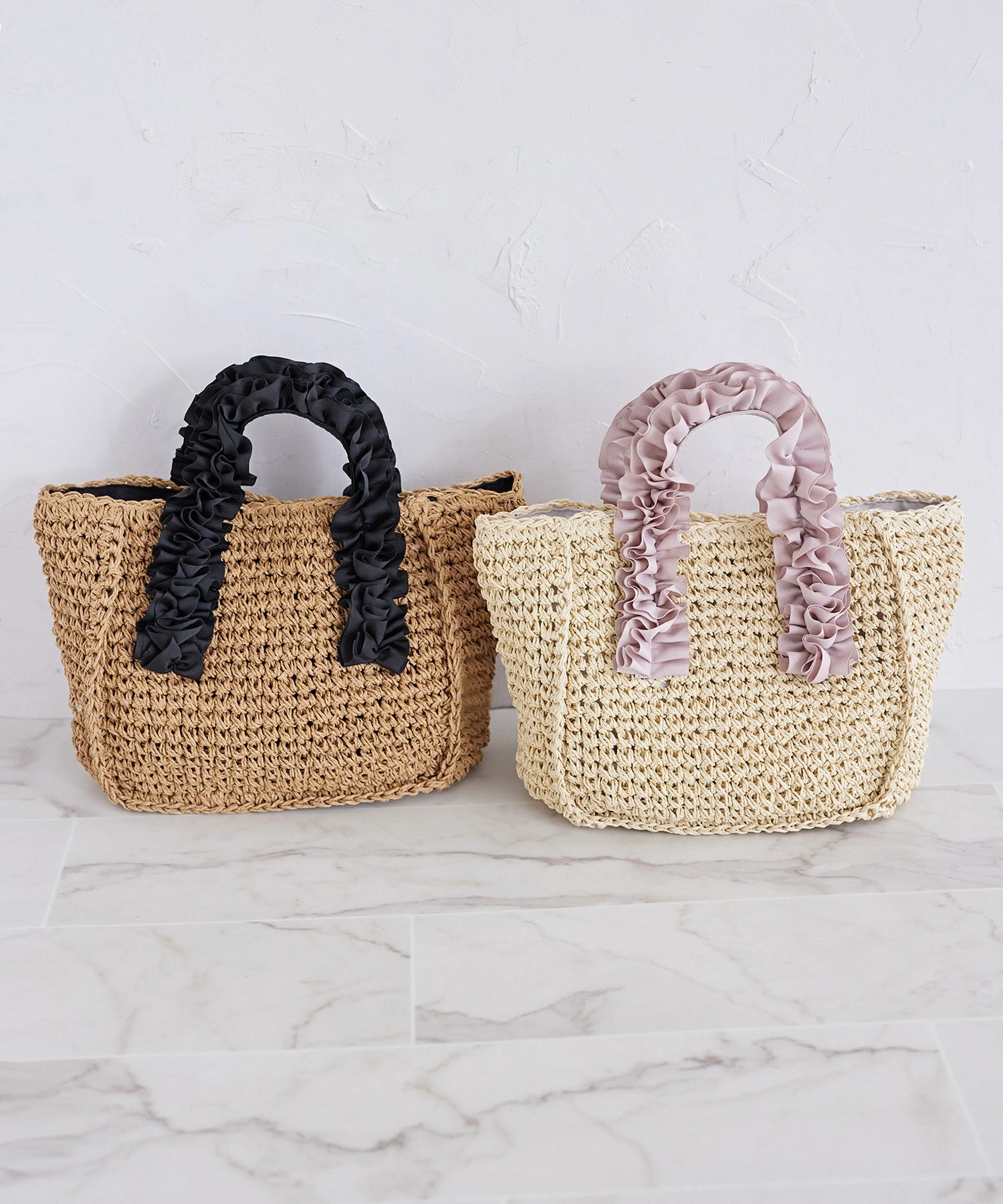 フリルトートペーパーカゴバッグ【volita ヴォリタ】 tocco closet(トッコクローゼット)※セレクトアイテム