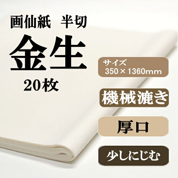書道　画仙紙(展覧会用) 書道 画仙紙 金生 半切 20枚 武道館第54回全日本書き初め大展覧