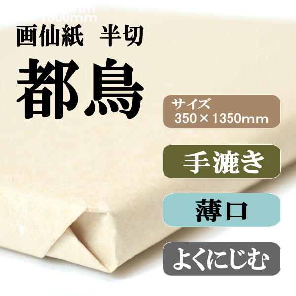 手漉き画仙紙　半切　都鳥　１００枚