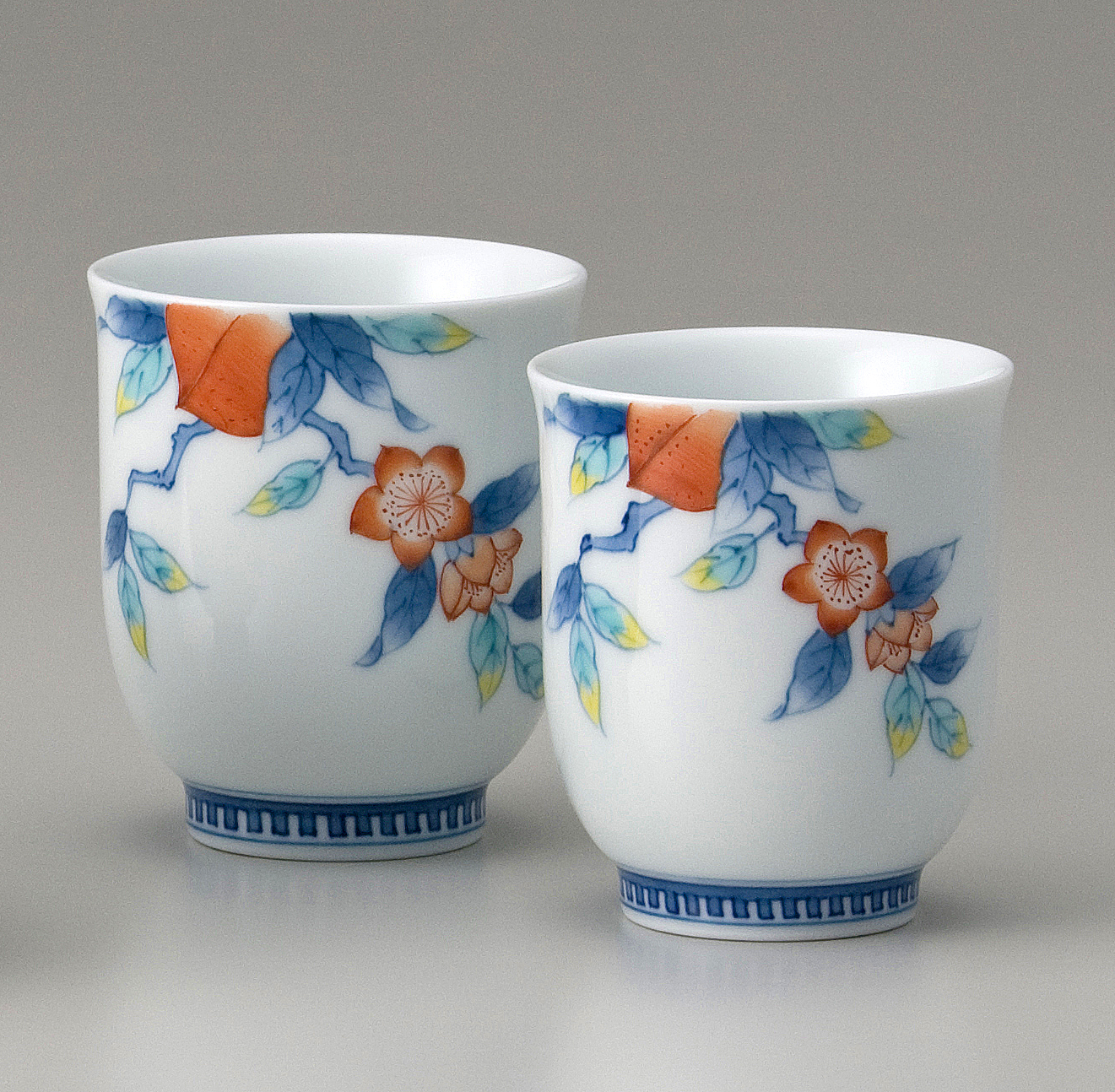 夫婦湯呑－桃文