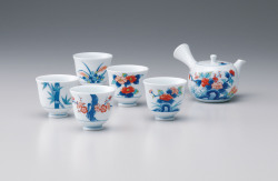 反煎茶器揃い－五種絵変り－小