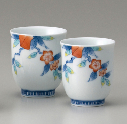 夫婦湯呑－桃文