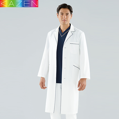 KAZEN メンズコード診察衣S型長袖　118-18
