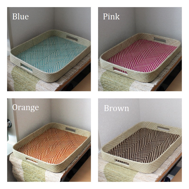 パンダン製持ち手付トレー