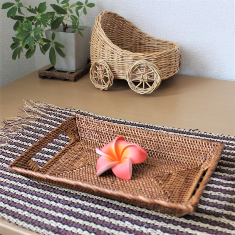 アタ製持ち手付きミニトレー（レクタングル）