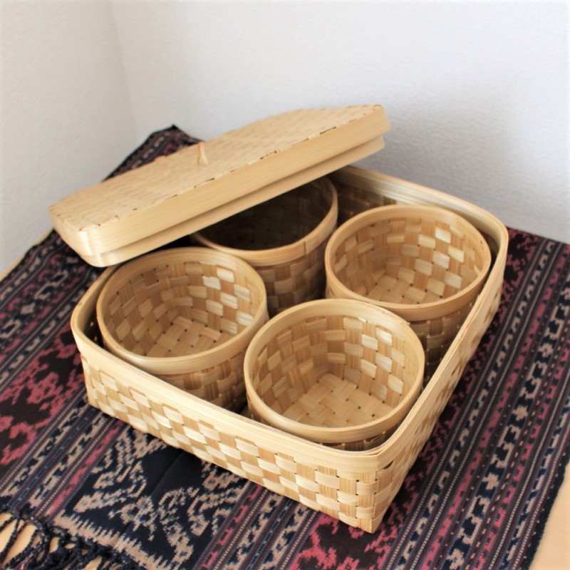 バンブーバスケットのセット