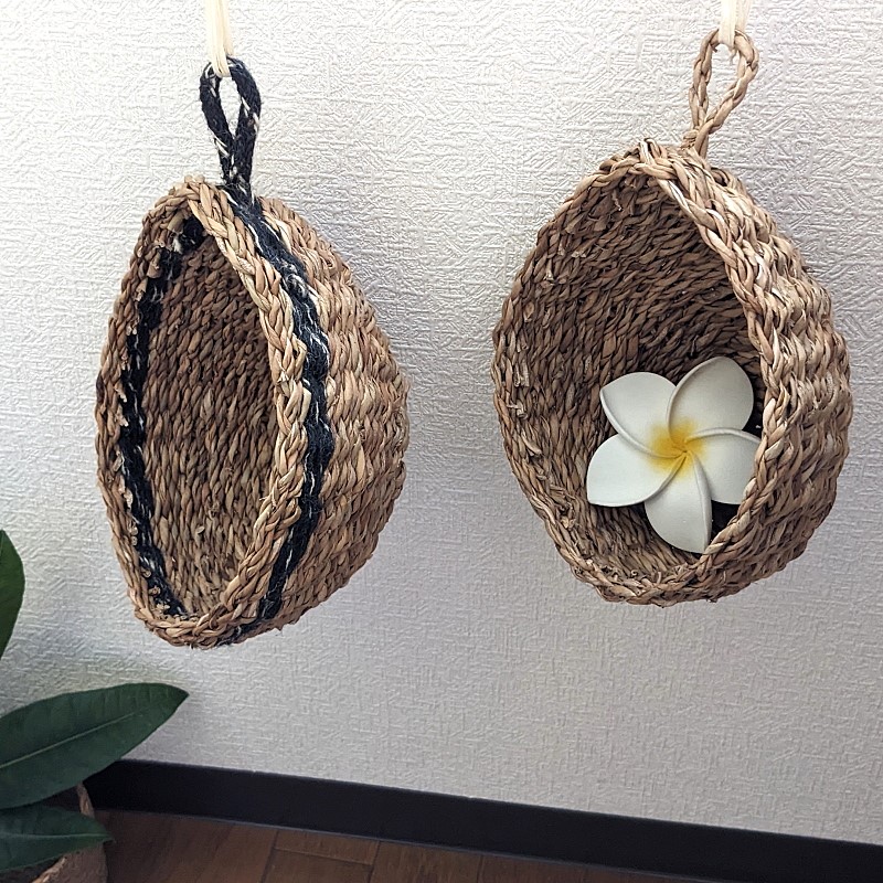 シーグラスのハンギングバスケット