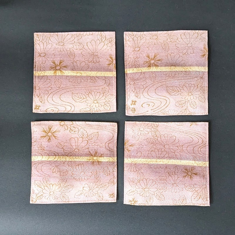 和柄のコースター（４枚組）